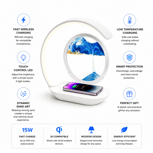 Dynamic Sand Wireless Charging Lamp
